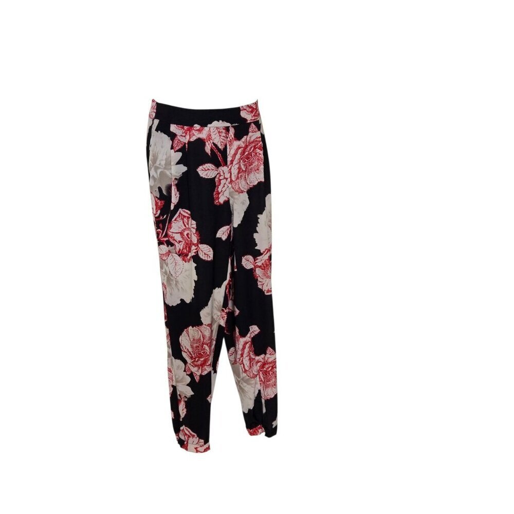 Black Label By Chico's Multi Color Floral Elastic Cuff Ankle Size 1 - Picture 3 of 8